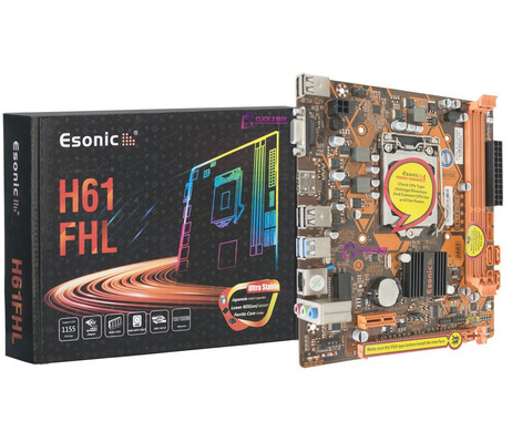 Esonic Intelchip H61 DDR3 Motherboard For Desktop Computer 2nd /3rd Gen cpu supported & 1 year warranty