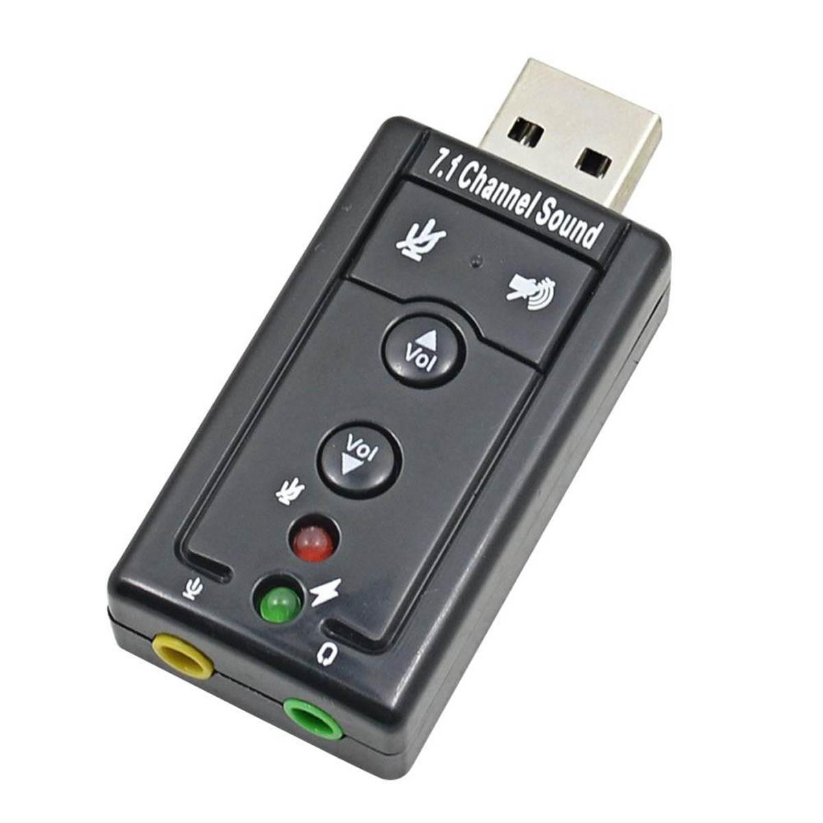 Mini USB 2.0 3D Virtuall 480Mbps External 7.1 Channel Audio Sound Card Adapter - Black