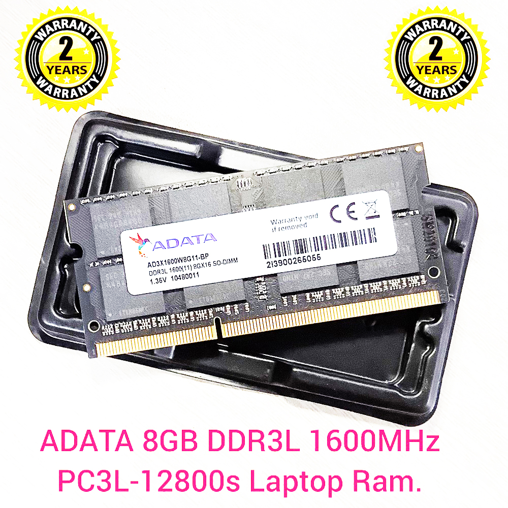 Adata DDR3L 8GB 1600Mhz / PC3L-12800s CL11 204Pin SODIMM Laptop Ram With 02 Year Replace Warranty